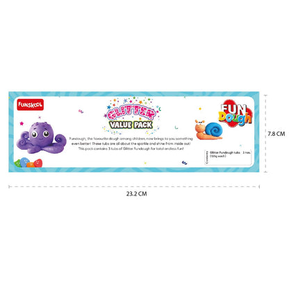FUN DOUGH - Glitter Pack, Shaping and Sculpting, 3years +, Multi-Colour