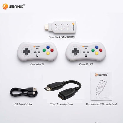 Sameo Micro Genius 2.0 8-Bit HDMI Gaming Console | 800 Built-in HD Games | Plug & Play TV Game Stick | 2 Wireless Controllers | HDMI Compatible | BIS...