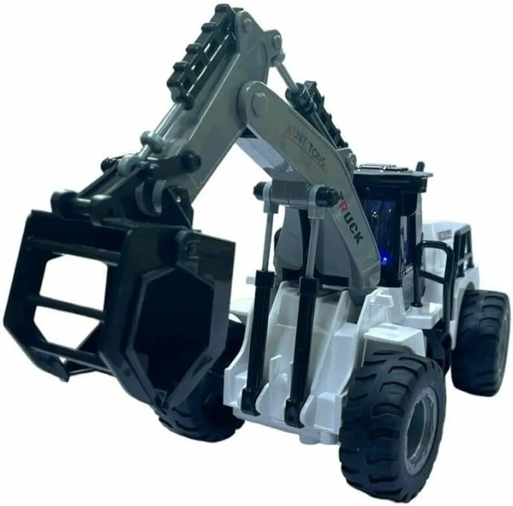 RC Construction Crane Truck, 1:50 Scale Remote Control Vehicle, White