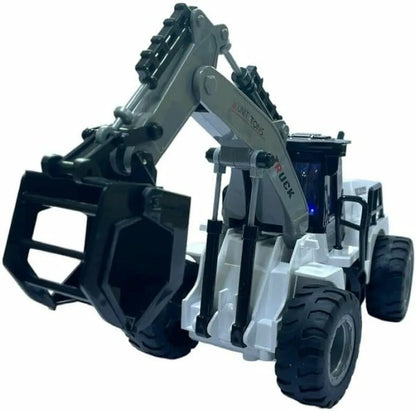 RC Construction Crane Truck, 1:50 Scale Remote Control Vehicle, White