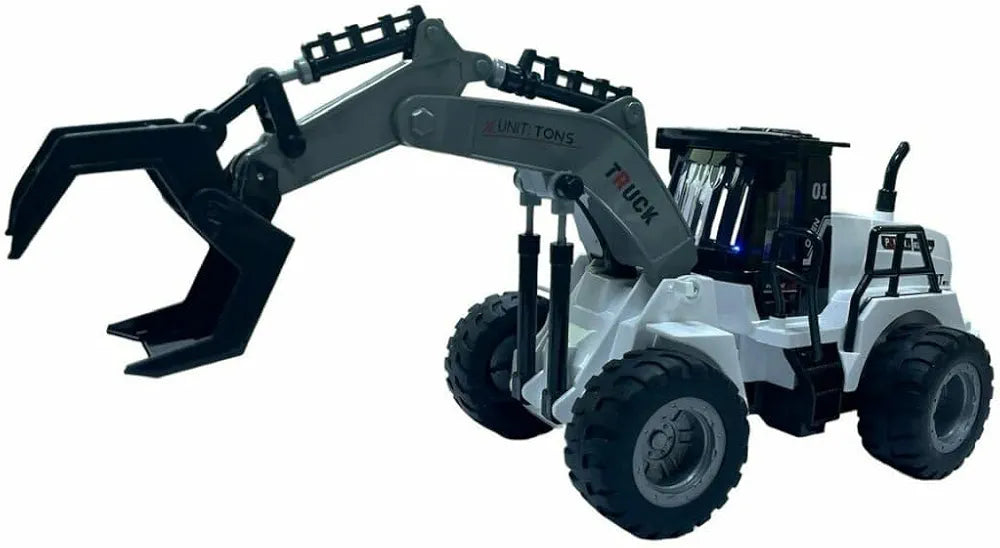 RC Construction Crane Truck, 1:50 Scale Remote Control Vehicle, White