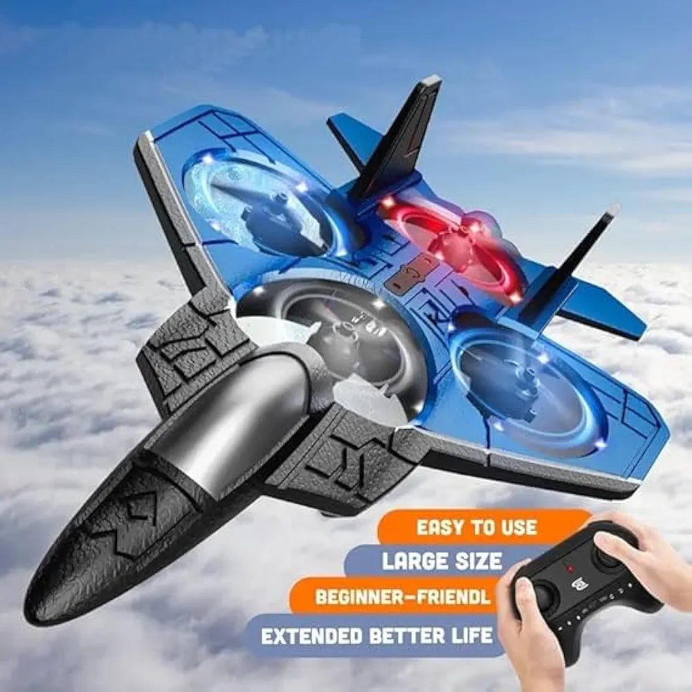 Airplane Fighter Jet Toy Plane, Remote Control, Light Effects, 360° Flip Stunts, Kids Toy