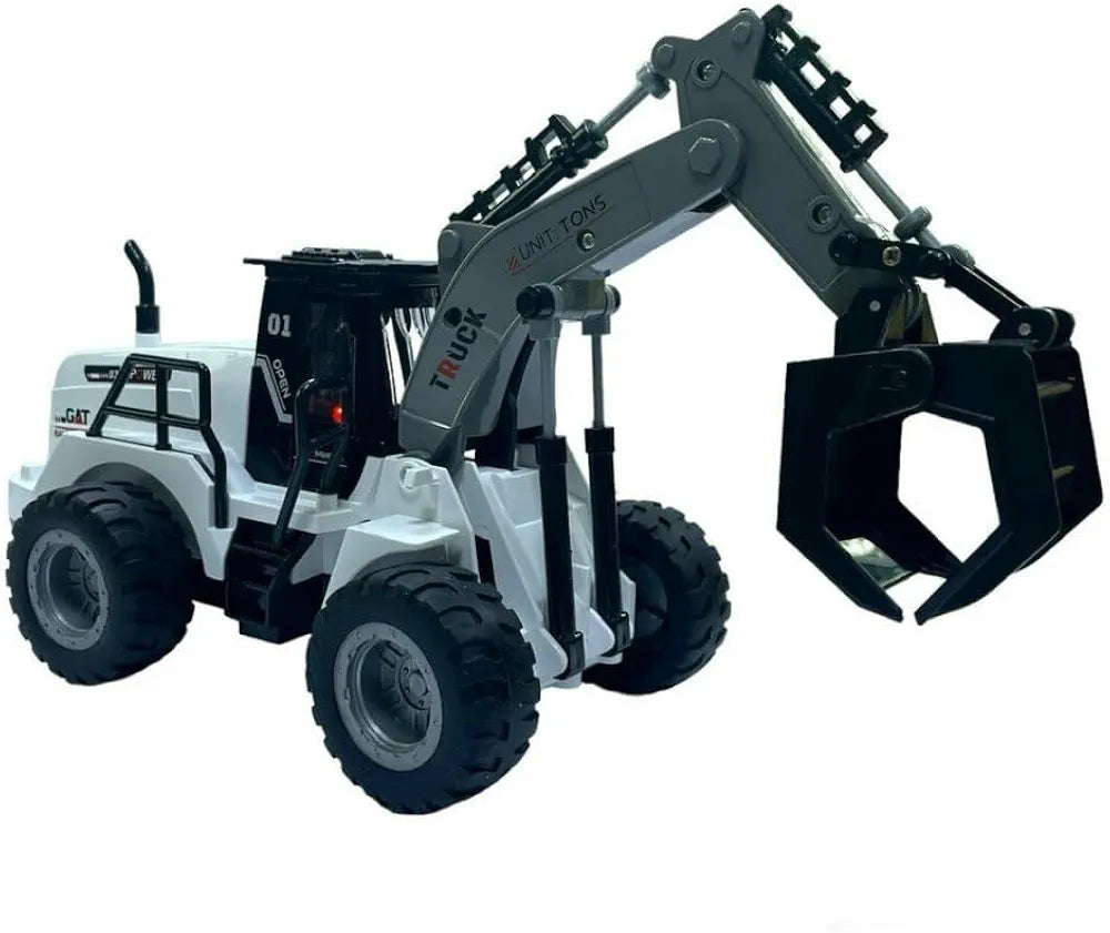 RC Construction Crane Truck, 1:50 Scale Remote Control Vehicle, White