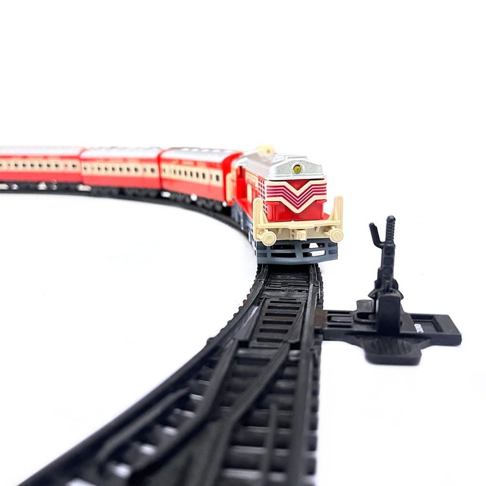 Sheel® Battery Operated Passenger Toy Train Set | | 24 Pcs Track, LED Light, High Speed Engine | Indian Railways Toy Train – Kids 3+ Years