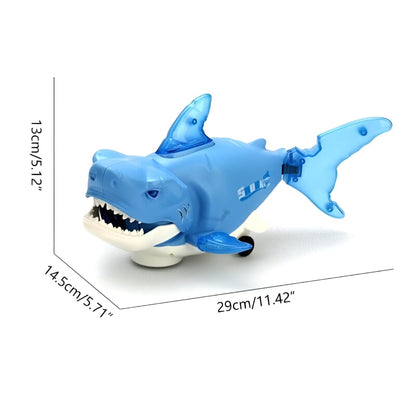 Electric Shark Toy with Wheels and Light-Up Fins, Battery Operated Moving Shark Toy, Bump and Go Automatic Walking Shark with Flashing LED Lights,...