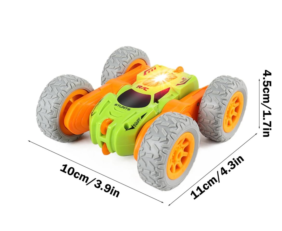 Mini RC Stunt Drift Car Toy | 2.4GHz Remote Control | LED Lights | Rechargeable High-Speed Toy Car for Boys & Girls (3+ Years) | 11 × 10 × 4.5 cm
