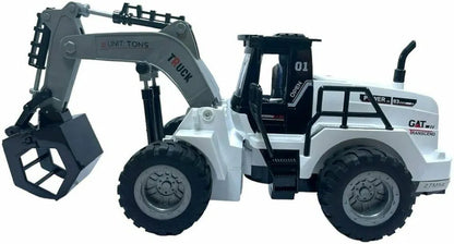 RC Construction Crane Truck, 1:50 Scale Remote Control Vehicle, White