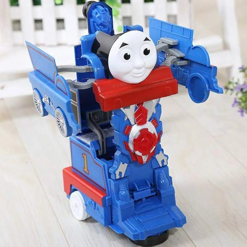 Transformation Thomas Train into Robot Battery Operated Toy with Railway Tracks for Kids 3+