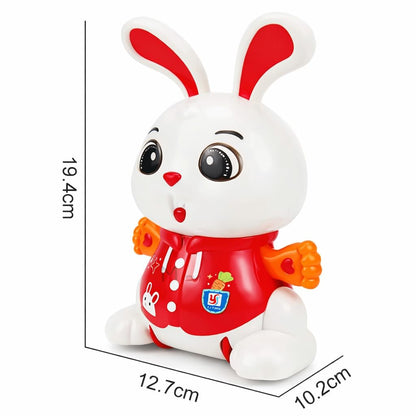 Elvaronix Musical Rabbit Toy for Kids – Battery Operated Dancing Bunny with 360° Rotating Flashing Lights & Sound, Musical Toy for Babies, Birthday Gift...