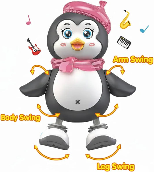 Dancing Penguin Musical Toy for Toddlers - Interactive Light-Up Toy with Music & 360° Dance Moves - Colorful LED Flashing Penguin Figure - Educational Birthday Gift for Boys & Girls Ages 3+