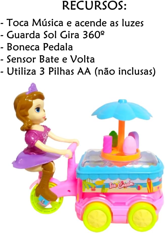 Musical Ice Cream Trolly Toy for Kids with Lights & Sound
