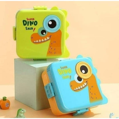 DEEDECORWAVE Dino Shaped Lunch Box | Stainless Steel Insulated Bento Box | Leakproof Lunch Box with Sauce Cup & Spoon for Kids | Cute Dinosaur Lunch Box for School Boys & Girls 7113 L