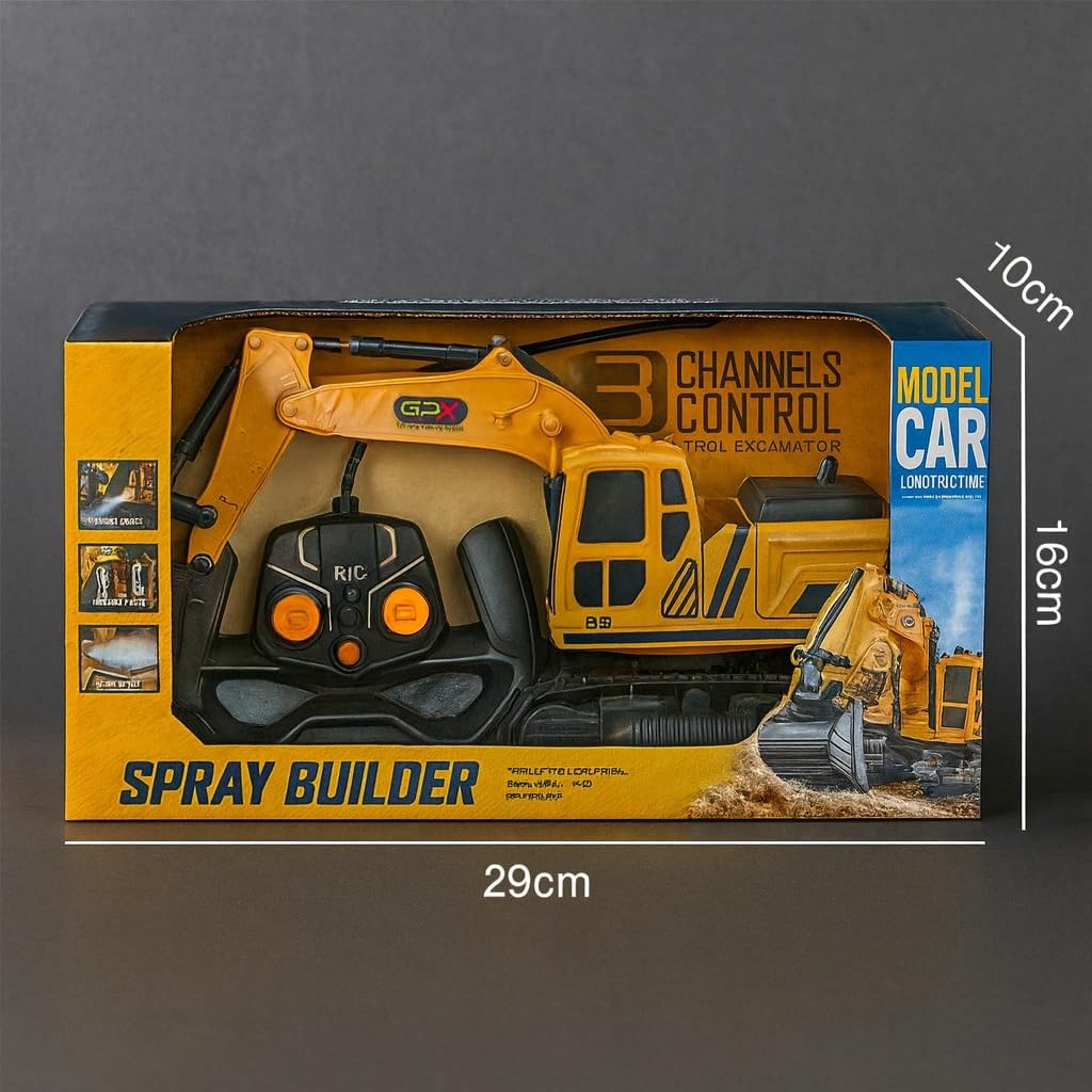 KIDZ KOLLECTION Chargeable JCB Excavator Toy for Kids | Construction Model Car with LED Lights & Smoke Effect | 360° Rotation | Heavy Duty Plastic | 3+...