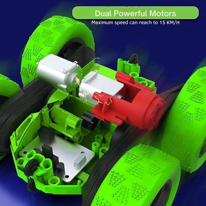 Rc Stunt Car 360 for Boys Age 4+ Years, 4WD Remote Control Car 360 Degree Flips Double Sided Stunt for Boys I Pack of 1, Green Colour