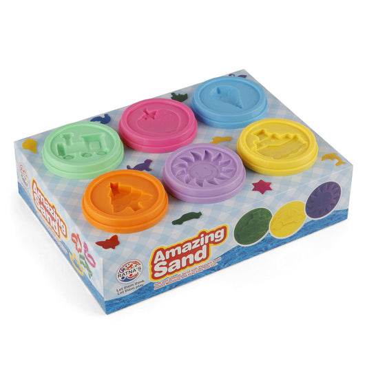 RATNA'S Kid Amazing Sand Multicolor - Pack of 6 Different Coloured Sand with Moulds