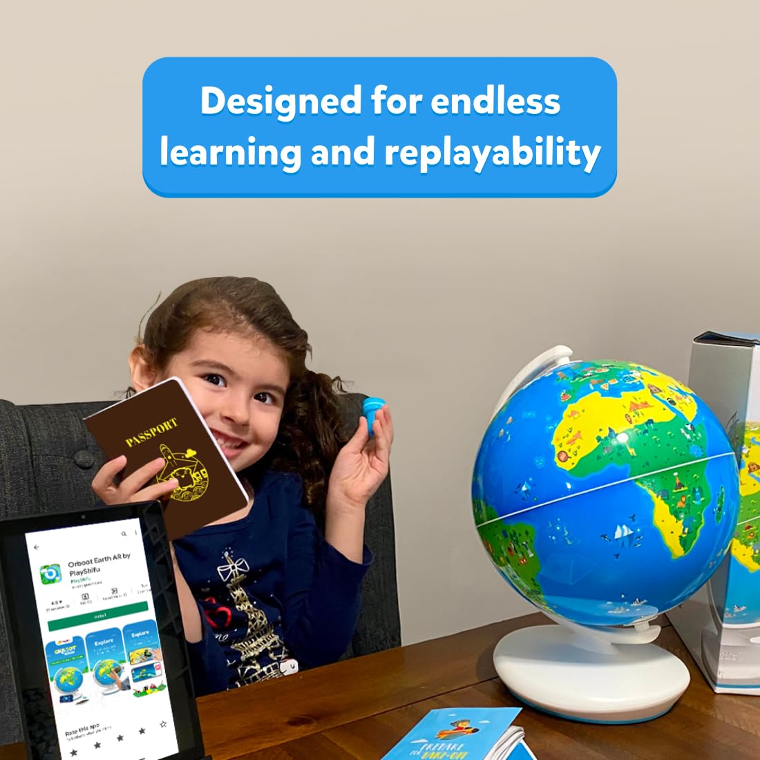 Globe for Children – Orboot Earth: Interactive Kids Globe with 1000+ Facts on Animals, Places & Monuments | Tech-Powered Learning Toy & STEM Gift for Kids Ages 4–10