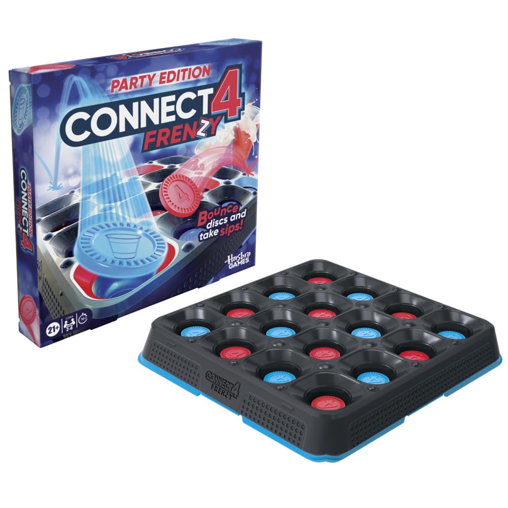 Connect 4 Frenzy Party Edition Game for Adults Only | Bounce Discs and Take Sips | Ages 21+ | 2 to 6 Players | 10 Mins. | Fun Adult Game Nights
