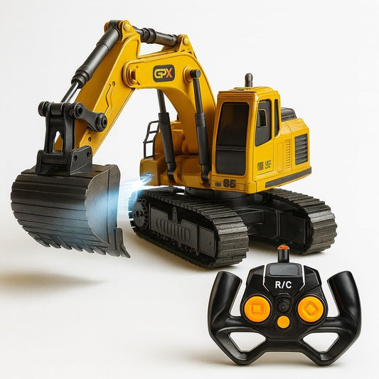 KIDZ KOLLECTION Chargeable JCB Excavator Toy for Kids | Construction Model Car with LED Lights & Smoke Effect | 360° Rotation | Heavy Duty Plastic | 3+...