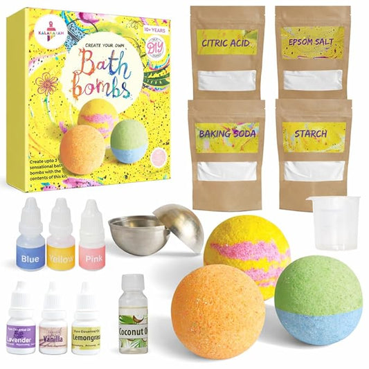 Kalakaram DIY Bath Bomb Making Kit for Kids | STEM Science Experiment & Learning Kit, Educational Birthday Gift for Boys & Girls Ages 8, 9, 10,11,12...