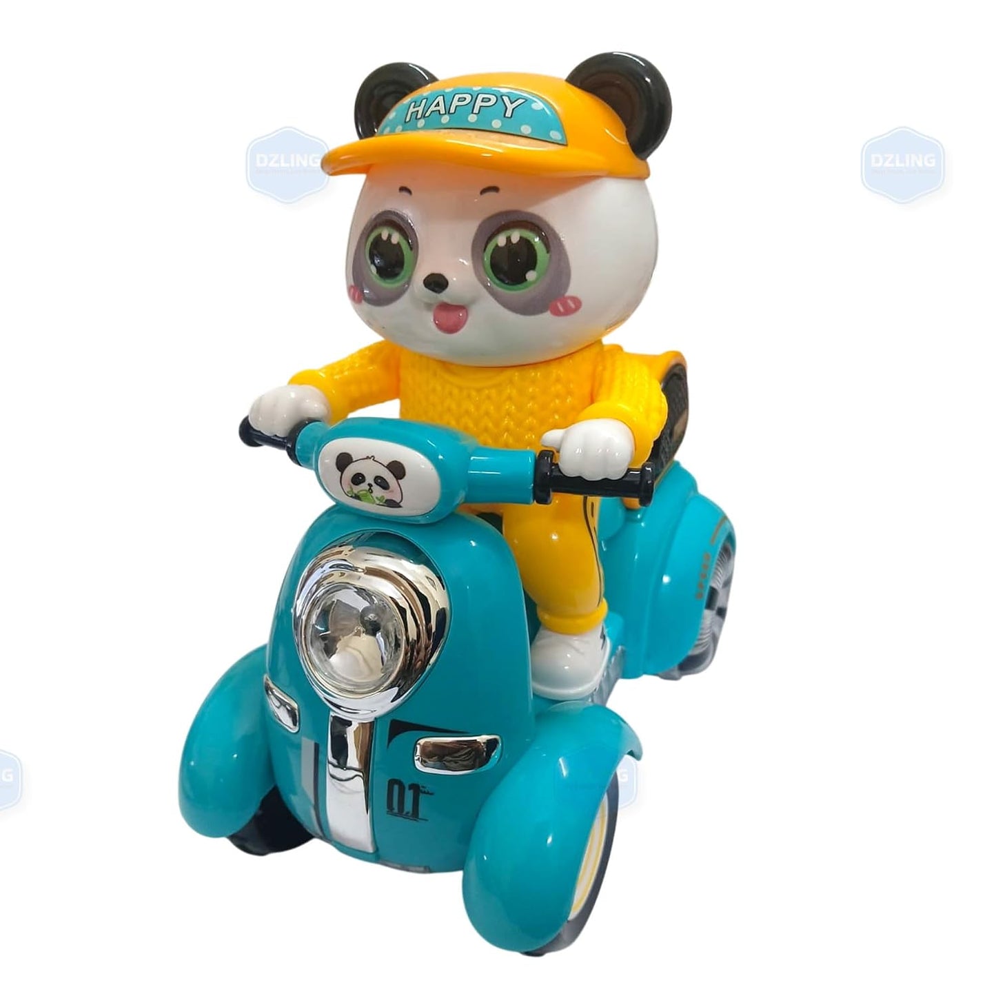 DZLING Panda Stunt Four-Wheeler Toy for Kids | Musical Rotating Panda Scooter with Flashing Lights & 360° Stunt Action | Battery Operated Fun Bike Toy...