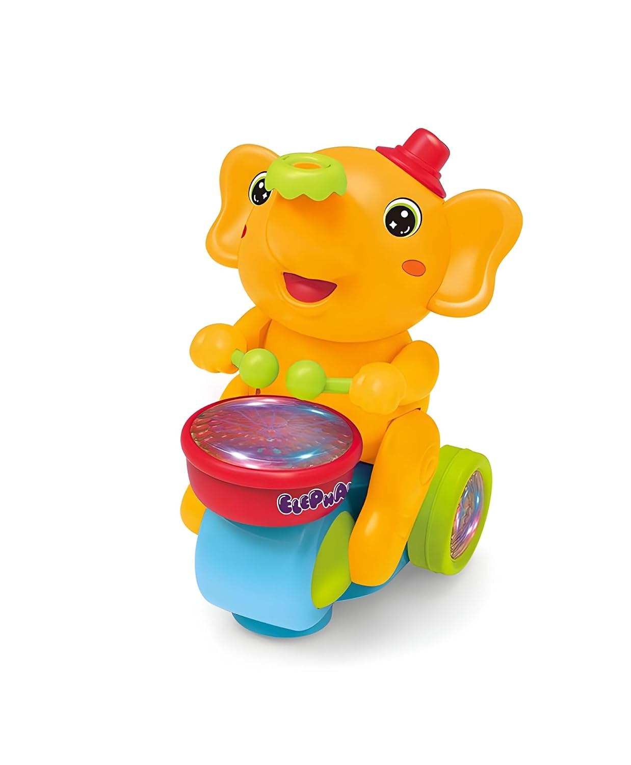 Jollyora Elephant Toys Electric Blowing Ball Elephant Bump & Go with Musical & Light- Pack of 1 - Color May Vary