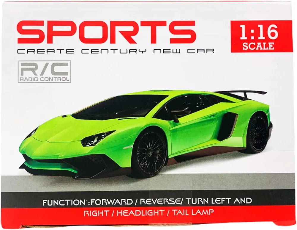 Toy Kingdom 1:16 Scale Racing Bonzer Remote Control Car led Rechargeable Battery RC Car Series with Charger for Kids (Blue)