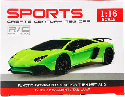 Toy Kingdom 1:16 Scale Racing Bonzer Remote Control Car led Rechargeable Battery RC Car Series with Charger for Kids (Blue)