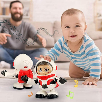 Dancing Astronaut Robot Toy for Kids with Music & Flashing LED Lights, Interactive Space Explorer Figure, Moving Dancing Robot Toy, Light Up Hands,...