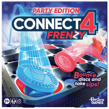 Connect 4 Frenzy Party Edition Game for Adults Only | Bounce Discs and Take Sips | Ages 21+ | 2 to 6 Players | 10 Mins. | Fun Adult Game Nights