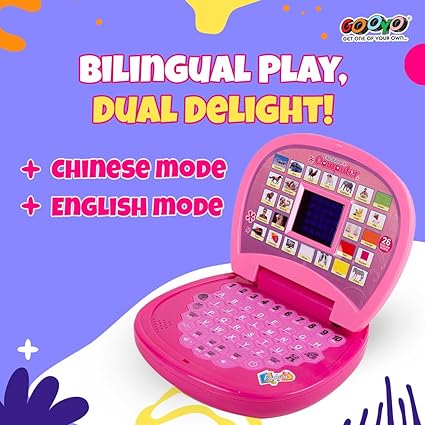 Battery Operated Educational Learning Laptop Toy with LED Display and Music Effect | Babies/Girls/Boys/Toddlers | Pink Color, Power Source: 3xAA...