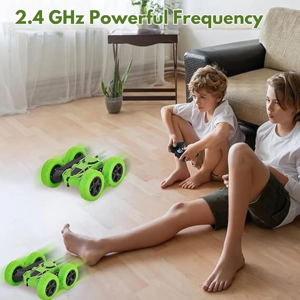 Rc Stunt Car 360 for Boys Age 4+ Years, 4WD Remote Control Car 360 Degree Flips Double Sided Stunt for Boys I Pack of 1, Green Colour