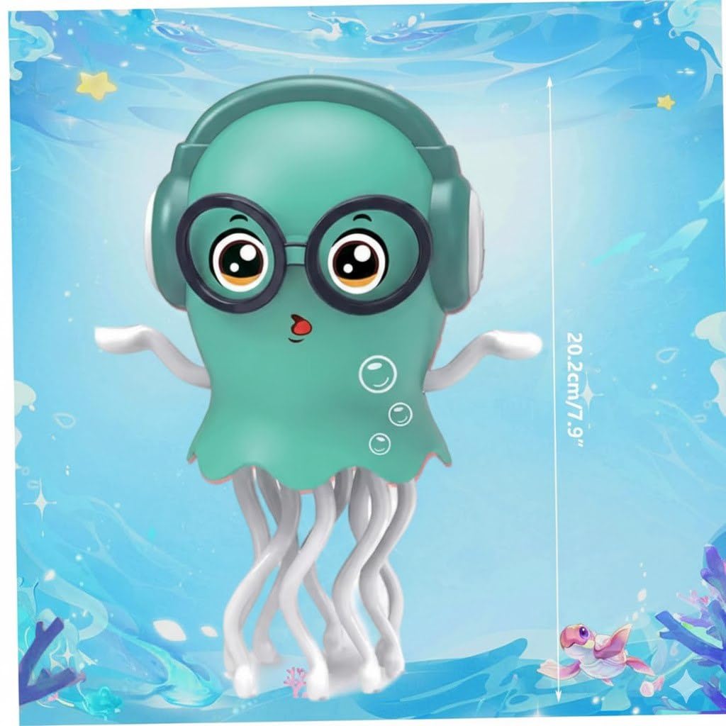 MANVI Octopus Toy for Kids, Wind-up Key Operated Dancing Jellyfish, Interactive Sensory Development for Infants & Kids, Crazy Crawling Toy (ELECTRICK...