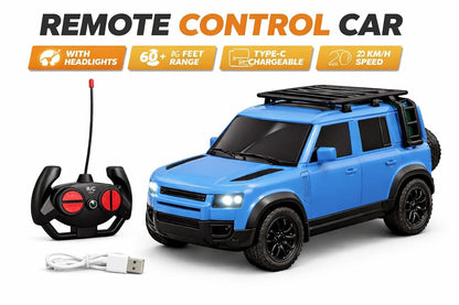 Prime Brands Remote Control Car for Kids & Adults, 50 Km/h High Speed RC Car with LED Headlights, 60+ Feet Range, Type-C Rechargeable Off-Road SUV Toy...