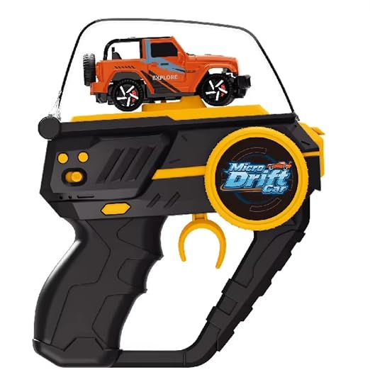 Micro Drift Car with Gun-Style RC Controller | Mini RC Jeep for Kids | 360° Drift Racing Car Toy | Pistol Grip Remote Control Car | Orange (Pack of 1)
