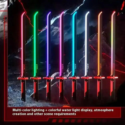 Colorful Streamer Glowing Sword Toys with Spray & Sound Effects Suitable for Cosplay Halloween Props Collect Decoration