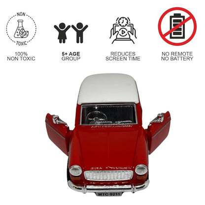 WooZee.. Queen 70'S Classic Red CAR Kids Toy Wheels,Pull-Back Action and Realistic Design