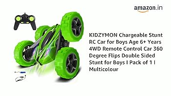 Rc Stunt Car 360 for Boys Age 4+ Years, 4WD Remote Control Car 360 Degree Flips Double Sided Stunt for Boys I Pack of 1, Green Colour
