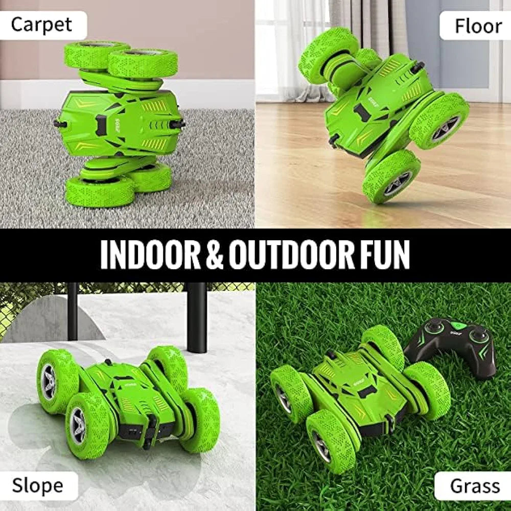 Rc Stunt Car 360 for Boys Age 4+ Years, 4WD Remote Control Car 360 Degree Flips Double Sided Stunt for Boys I Pack of 1, Green Colour