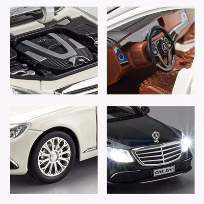 SR TOYS 1:24 Mercedees Beenz E300l E-Class Alloy Model Car Diecast Vehicle Toy for Kids with Sound Lights (White)