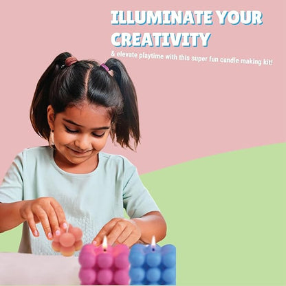 Kalakaram DIY Bubble Candle Making Kit | DIY Candle Making Activity Kit for Kids & Adults with Pure & Natural Ingredients | Ideal for Diwali, Birthday Gifts, & Home Decor, Craft Kit