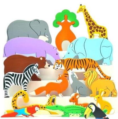 THE DODOS STORE Wooden Basic Animals Figures Toy