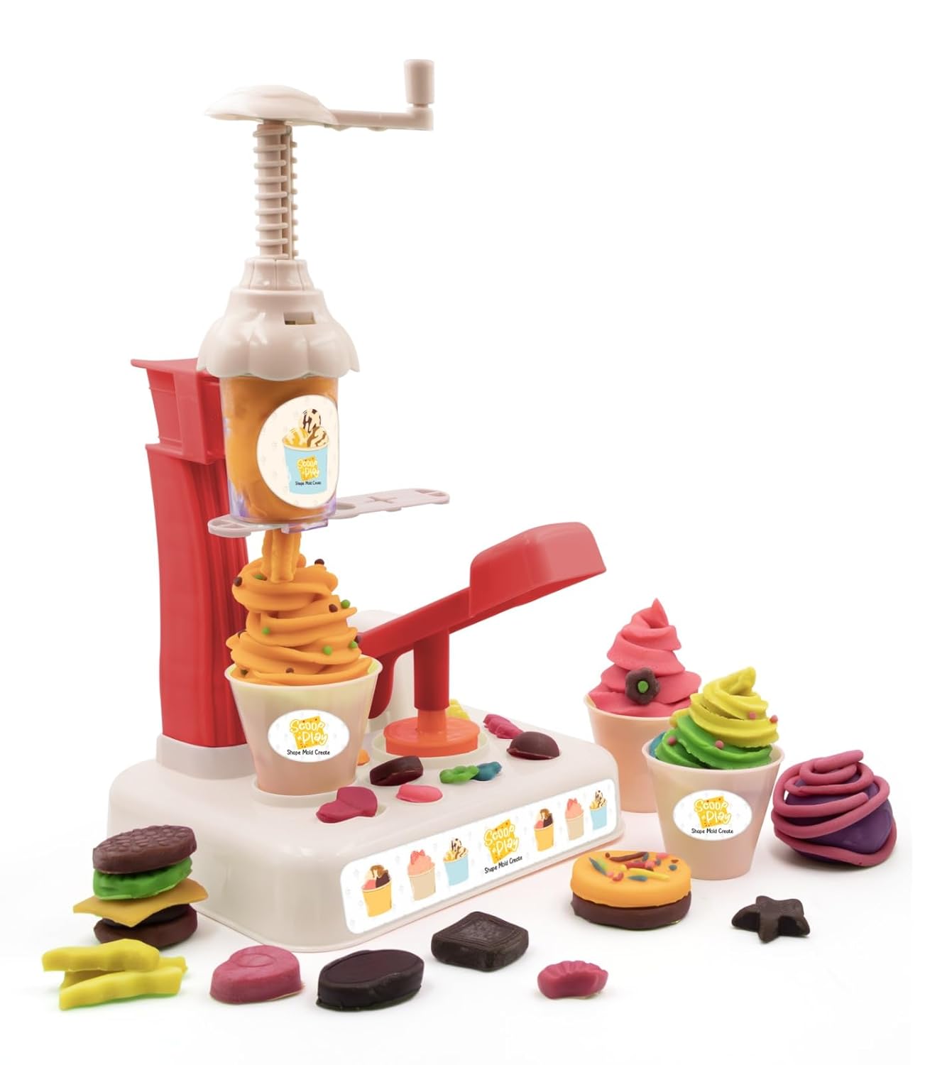 Scoop 'n' Play Clay Dough Ice Cream Maker Set for Kids, Safe Non-Toxic Dough Ice Cream Maker