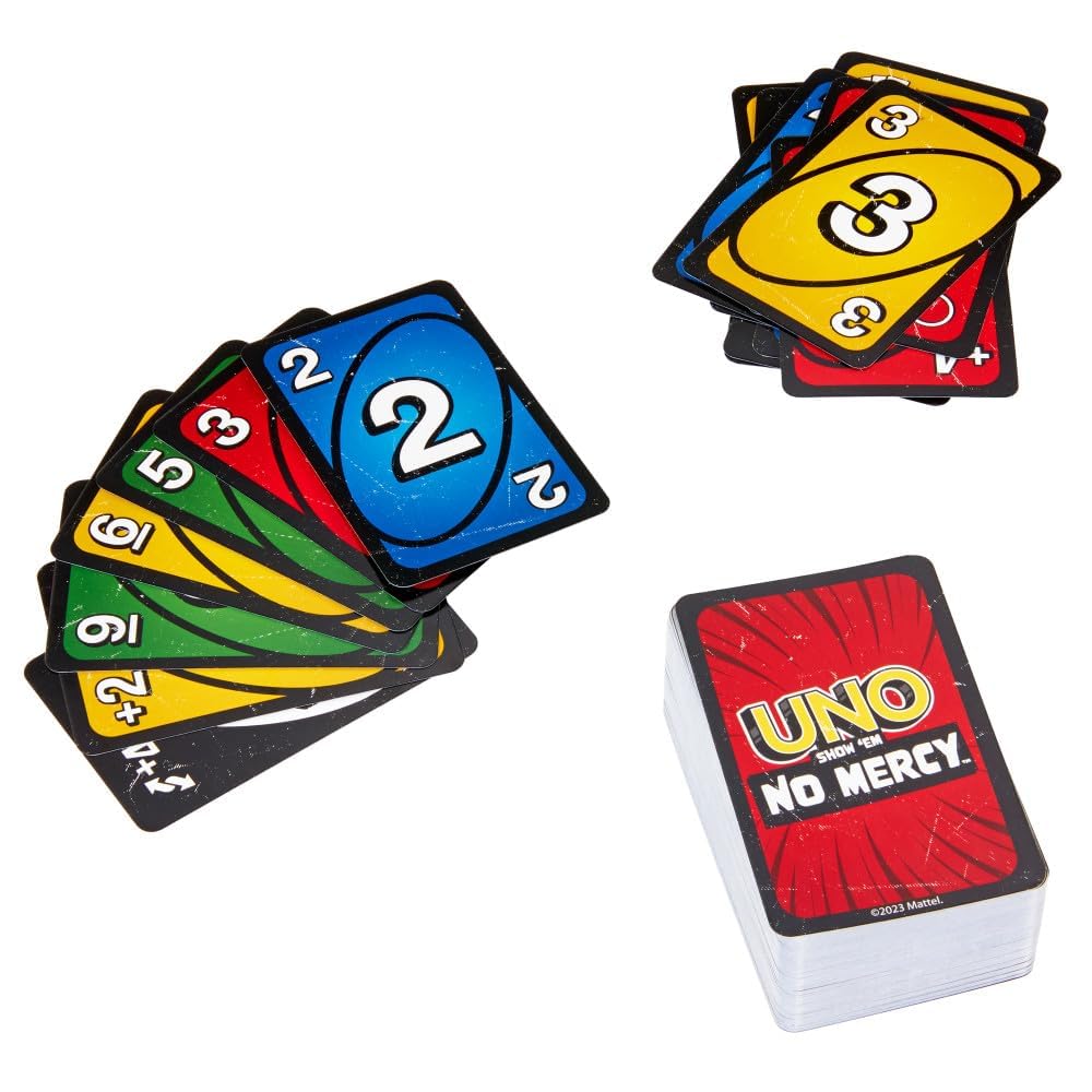 KIDINGTON Show ‘em No Mercy Card Game for Kids, Adults & Family Parties and Travel with Ext, Kid Uno Flip Side Card Game, Multi Color