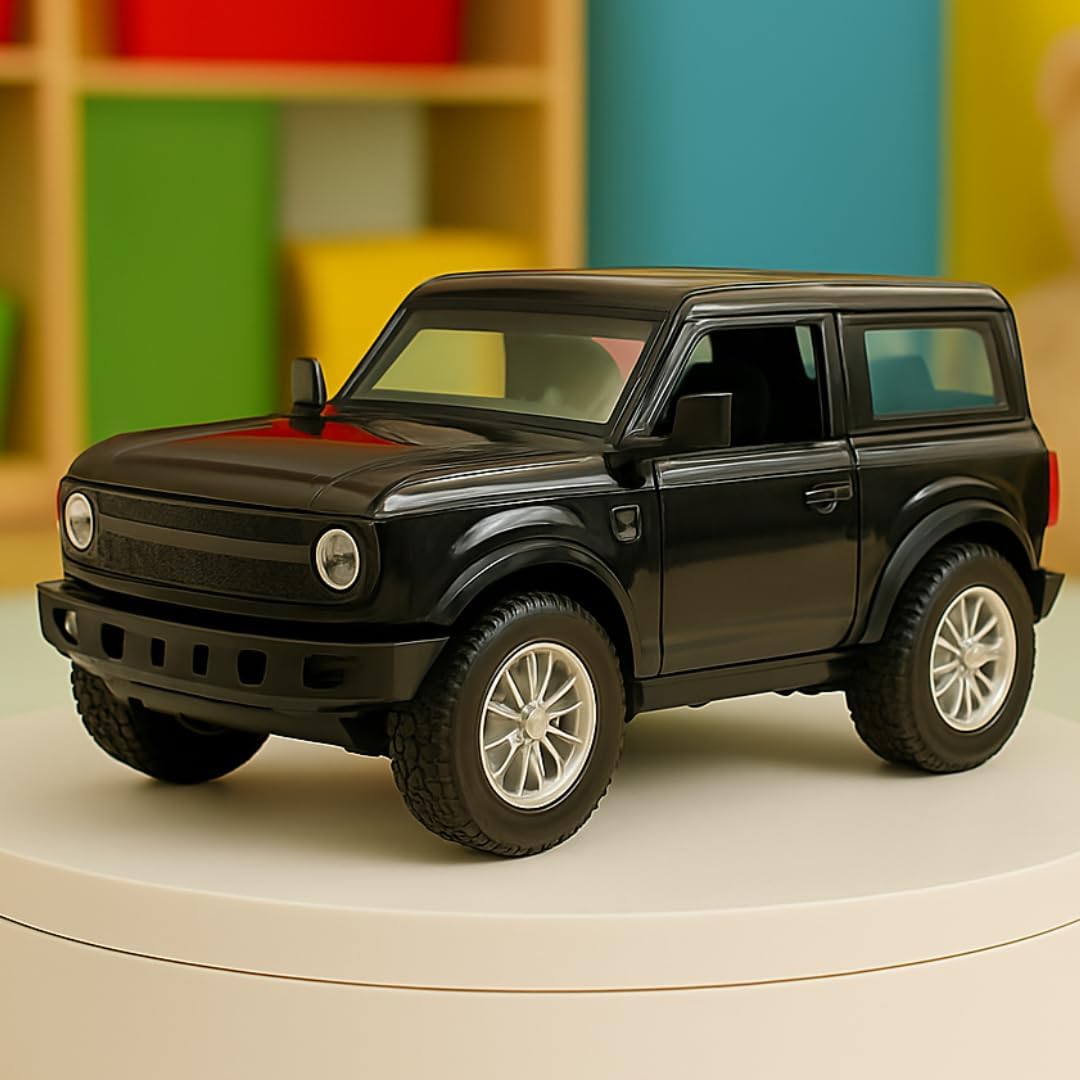 MiniExplorer Die-Cast Toy Car Red | 1:32 Scale SUV Mode| Metal Pullback Car for Kids & Collectors | Off-Road Vehicle Toy - Black