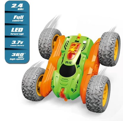 Mini RC Stunt Drift Car Toy | 2.4GHz Remote Control | LED Lights | Rechargeable High-Speed Toy Car for Boys & Girls (3+ Years) | 11 × 10 × 4.5 cm