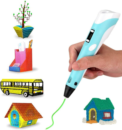 3D Pen with Adapter| 3D Pen for Kids| 3D Pen with 3 * 1.75MM PLA Filaments 10m Each