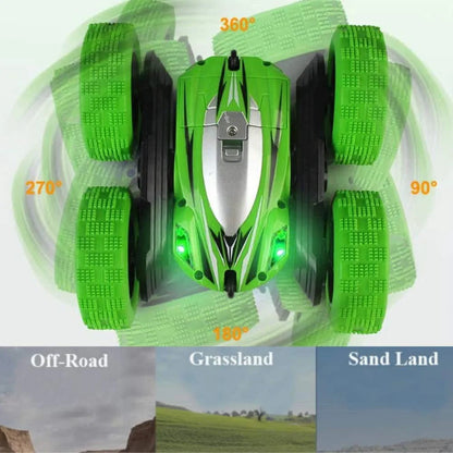 Rc Stunt Car 360 for Boys Age 4+ Years, 4WD Remote Control Car 360 Degree Flips Double Sided Stunt for Boys I Pack of 1, Green Colour