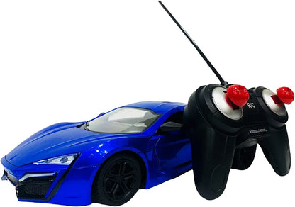 Toy Kingdom 1:16 Scale Racing Bonzer Remote Control Car led Rechargeable Battery RC Car Series with Charger for Kids (Blue)