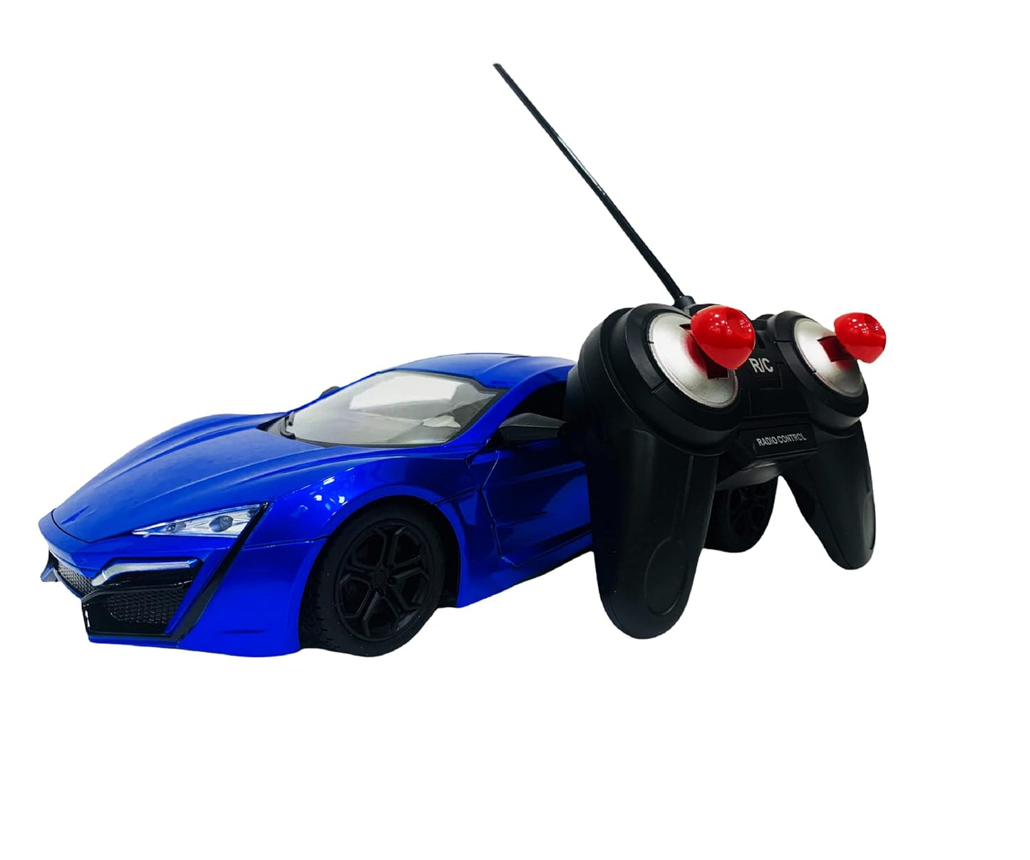 Toy Kingdom 1:16 Scale Racing Bonzer Remote Control Car led Rechargeable Battery RC Car Series with Charger for Kids (Blue)