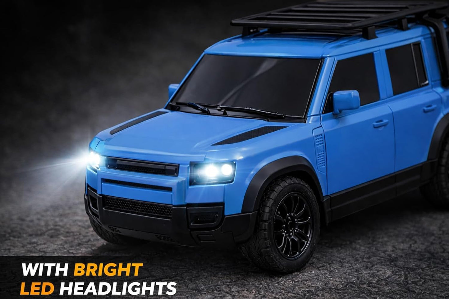 Prime Brands Remote Control Car for Kids & Adults, 50 Km/h High Speed RC Car with LED Headlights, 60+ Feet Range, Type-C Rechargeable Off-Road SUV Toy...